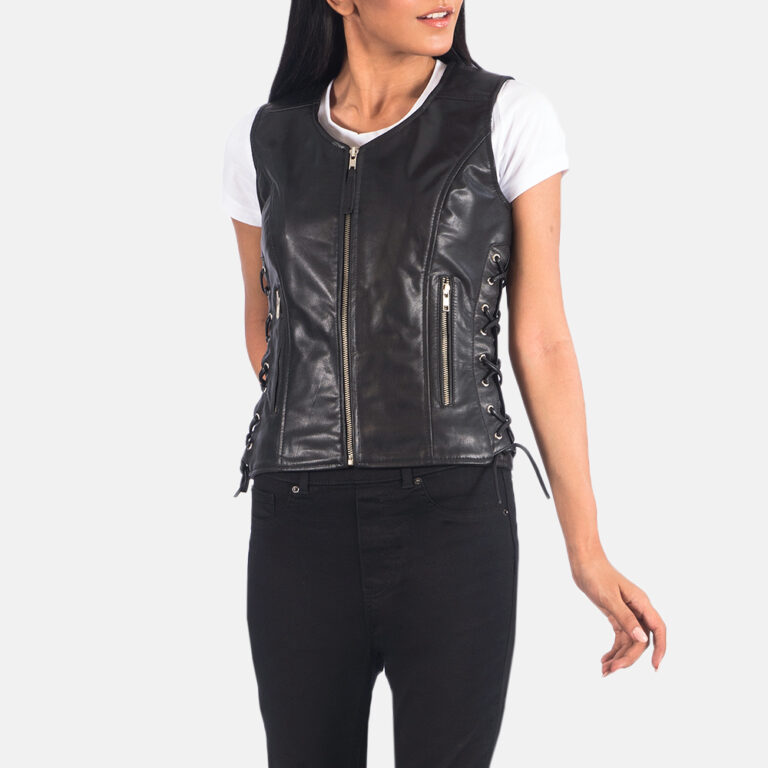 Womens Vanda Black Leather Biker Vest_5553 copy-3-1623150275579